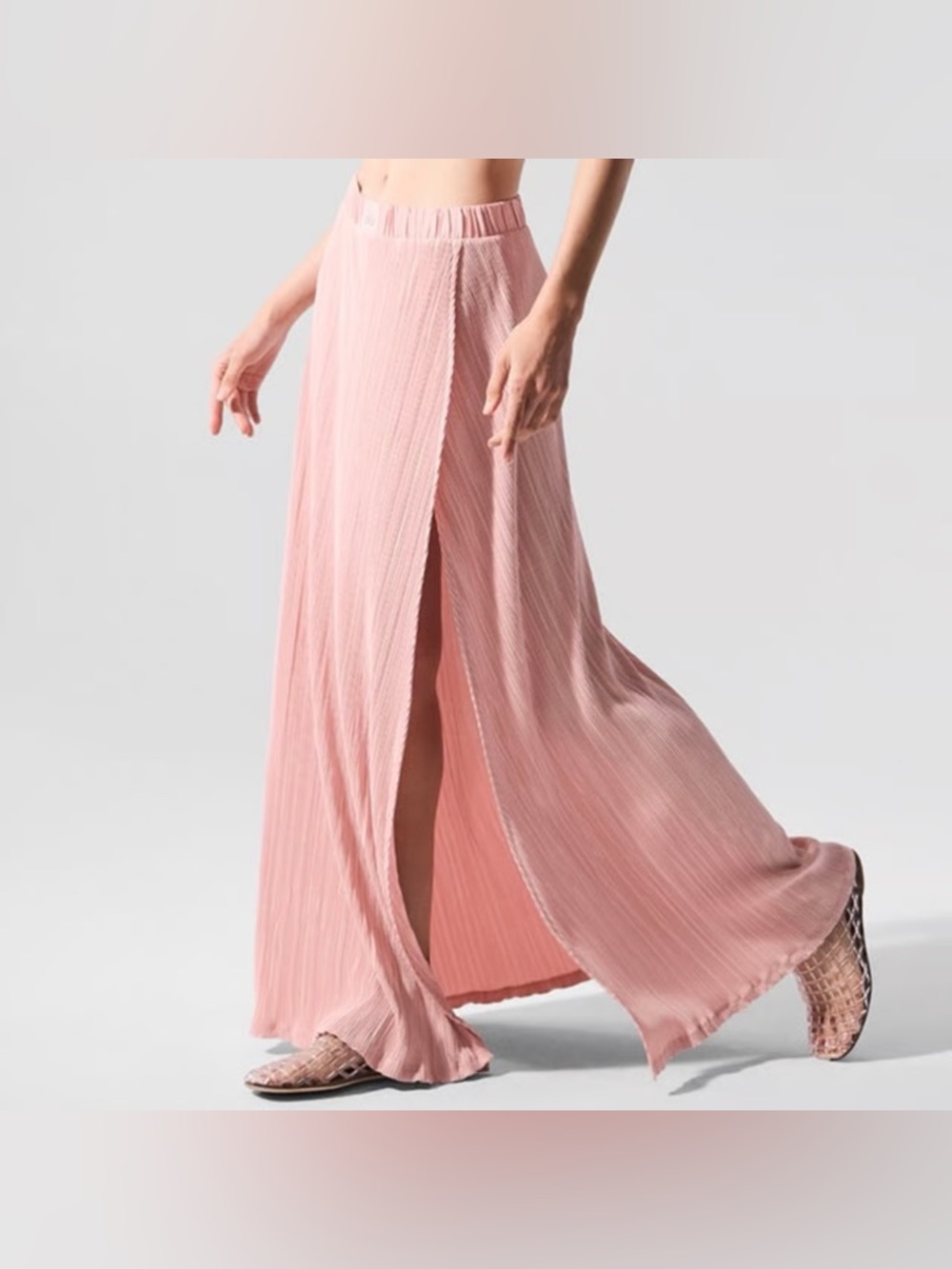 NWT Alo Micro Plisse Game On Long Skirt, Pink Quartz, XS - Picture 7 of 13